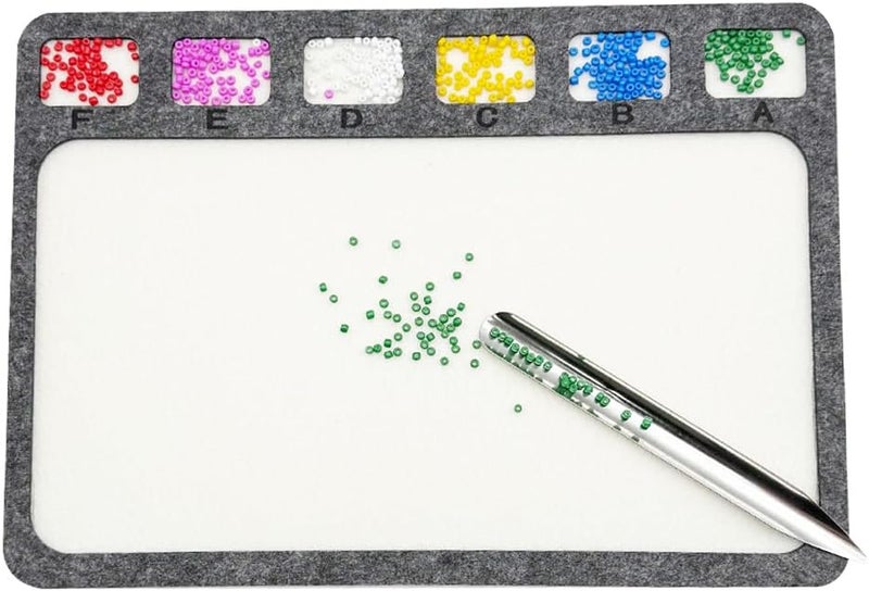 TUNQISM 2 PCS Set Jewelry Bead Mats with Bead Scoop, Board with Six Individual Grids Beading Trays DIY - Image 1